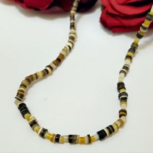 Old Vintage Disk Yemeni Akik Sulumani Banded Agate Beaded Necklace Handmade